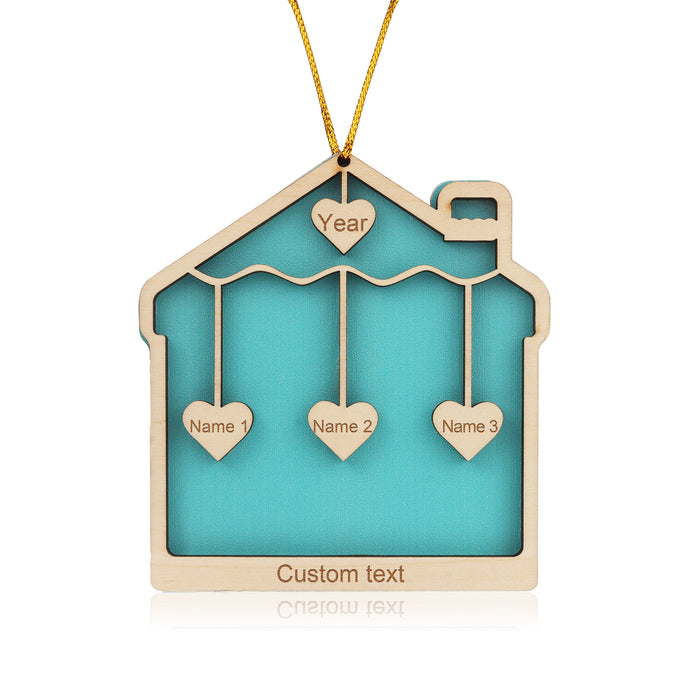 Personalised House Christmas Ornament - handmade