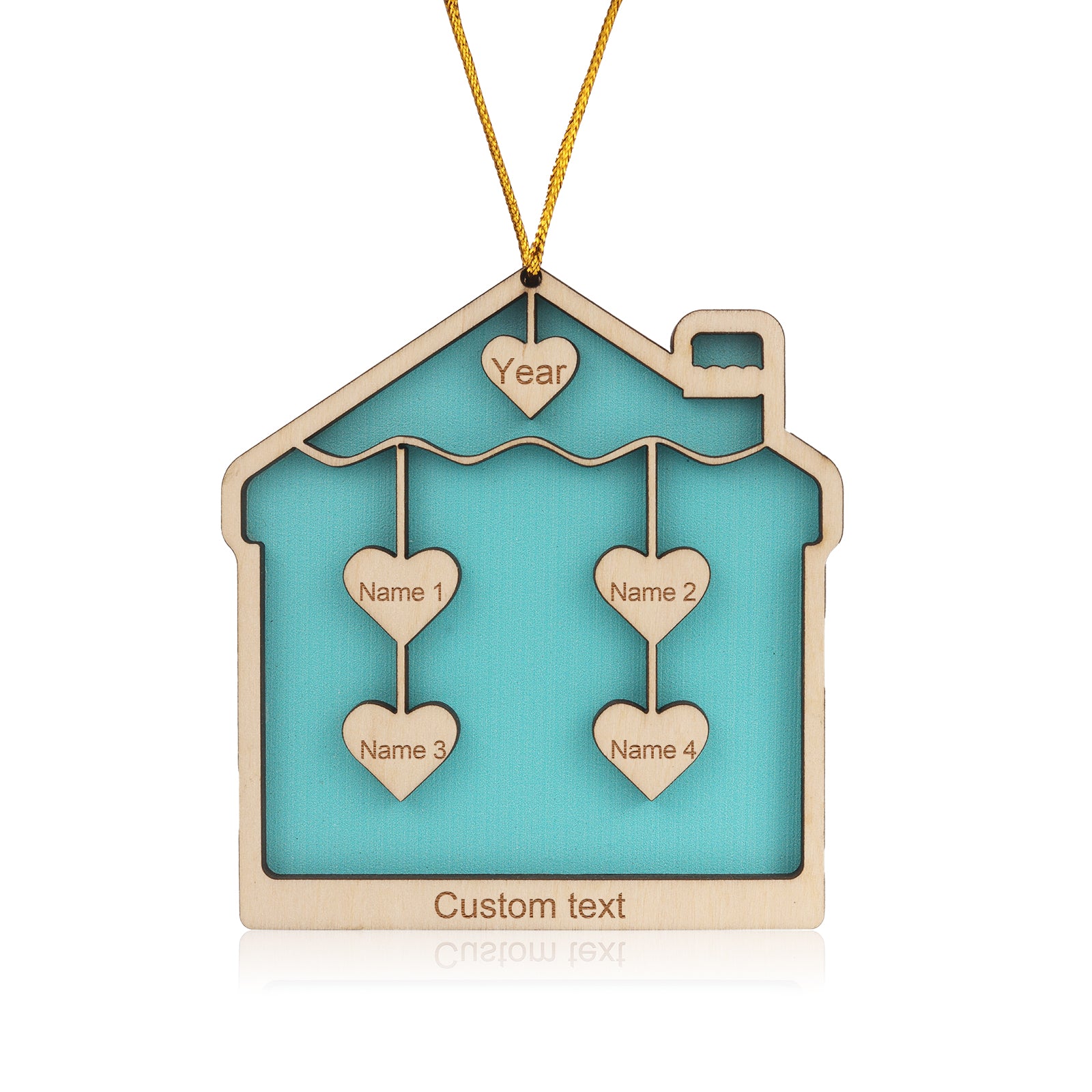 Personalised House Christmas Ornament - handmade