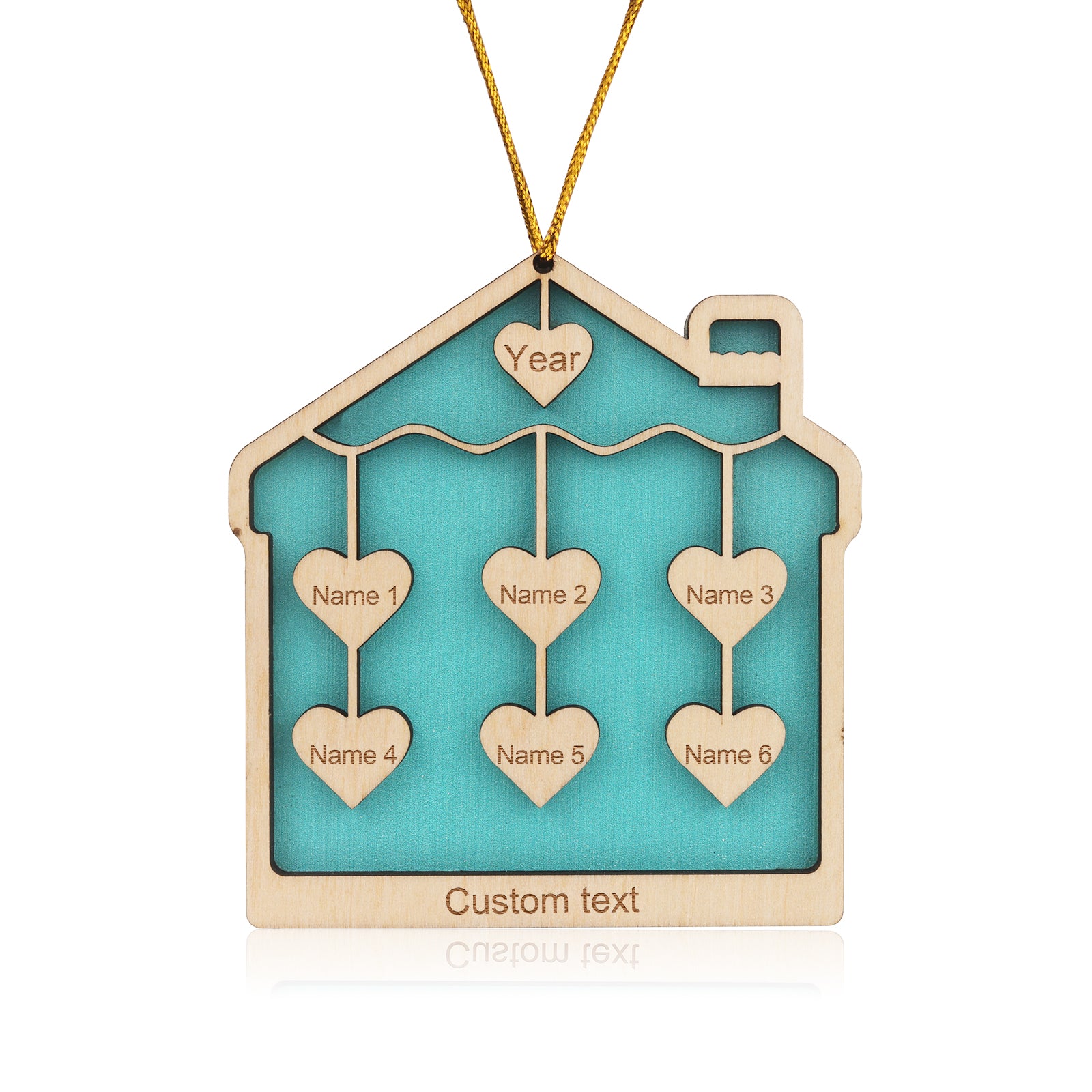 Personalised House Christmas Ornament - handmade