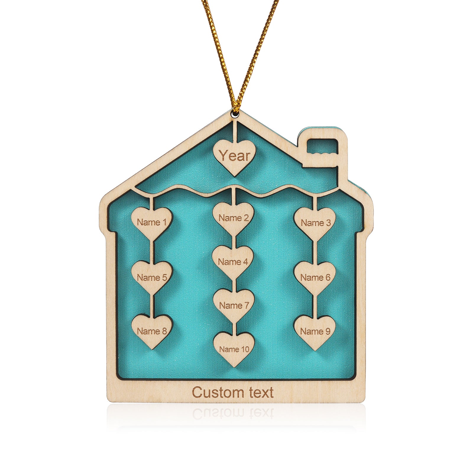 Personalised House Christmas Ornament - handmade