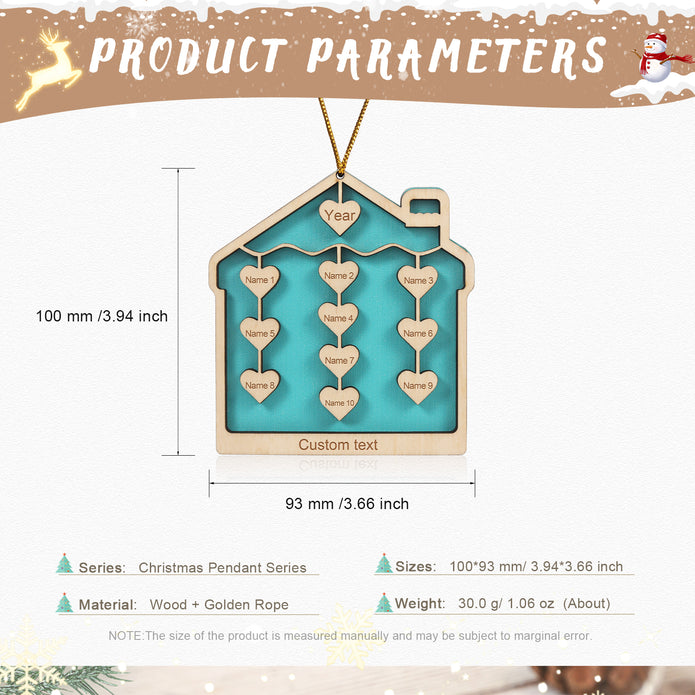 Personalised House Christmas Ornament - handmade