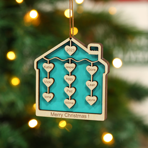 Personalised House Christmas Ornament - handmade