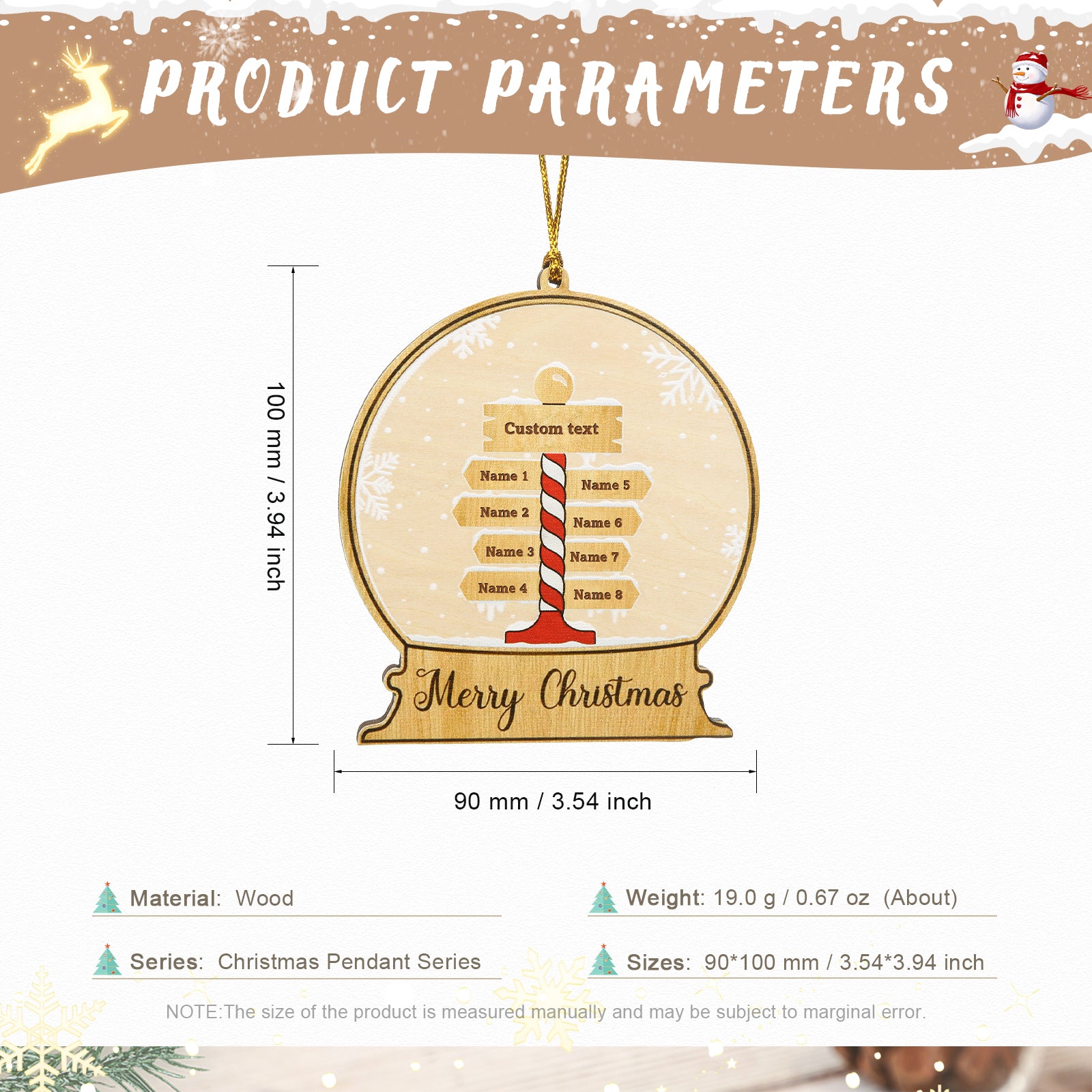 Personalised Christmas Name Ornament - handmade
