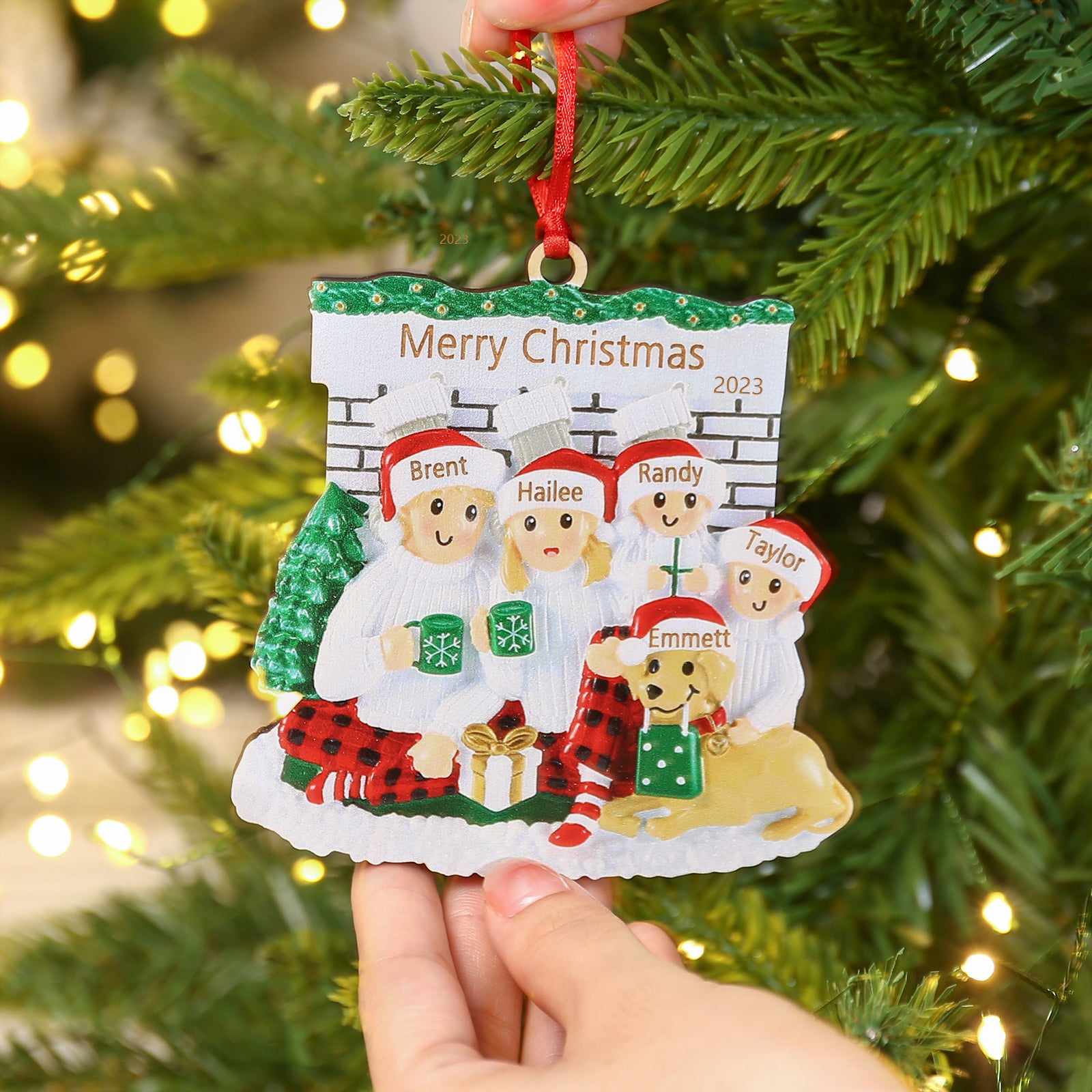 Custom Name Christmas Ornament - handmade