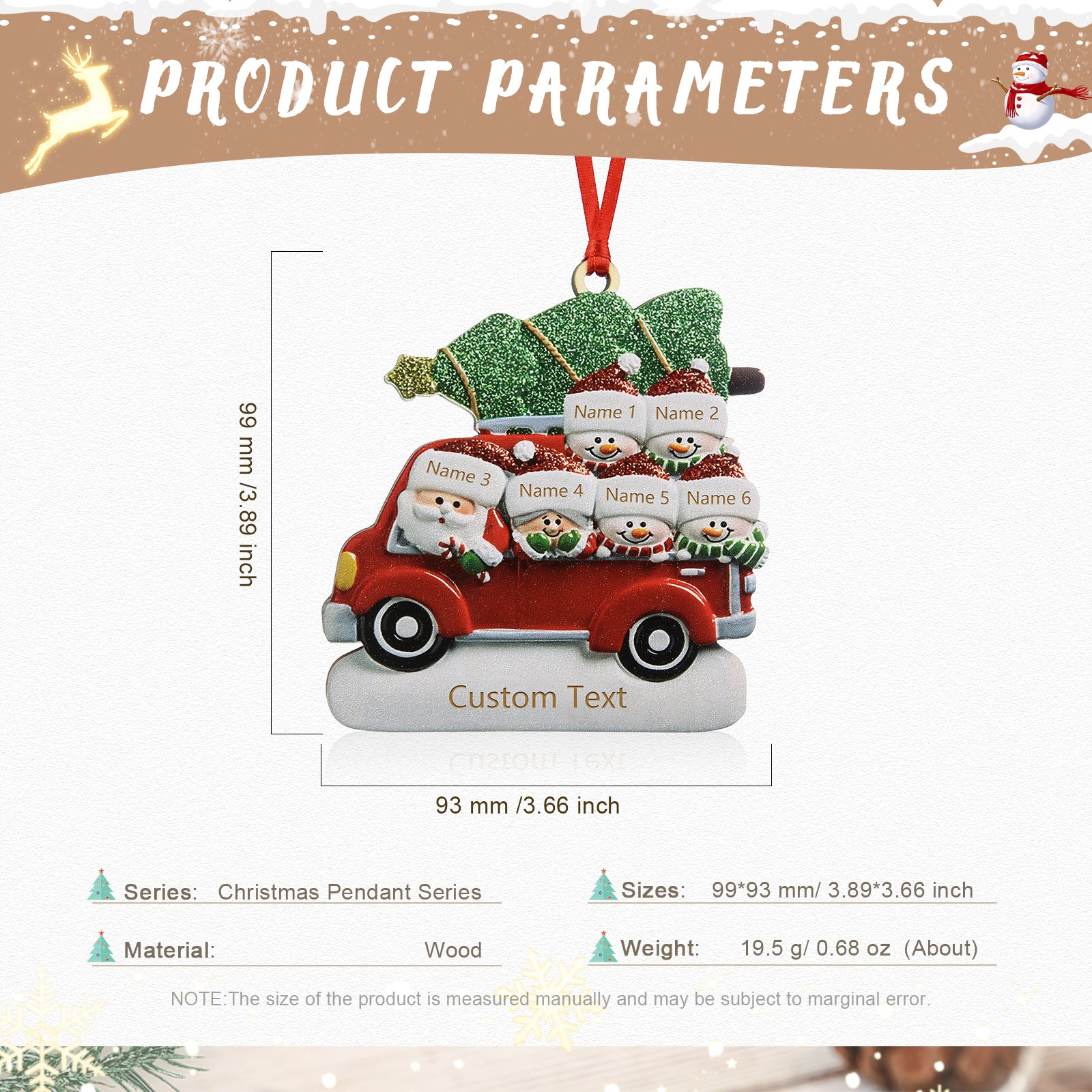 Personalised Car Christmas Ornament - handmade