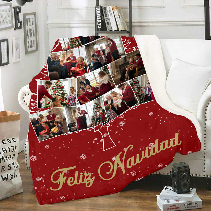Personalised Christmas Photo Blanket - handmade
