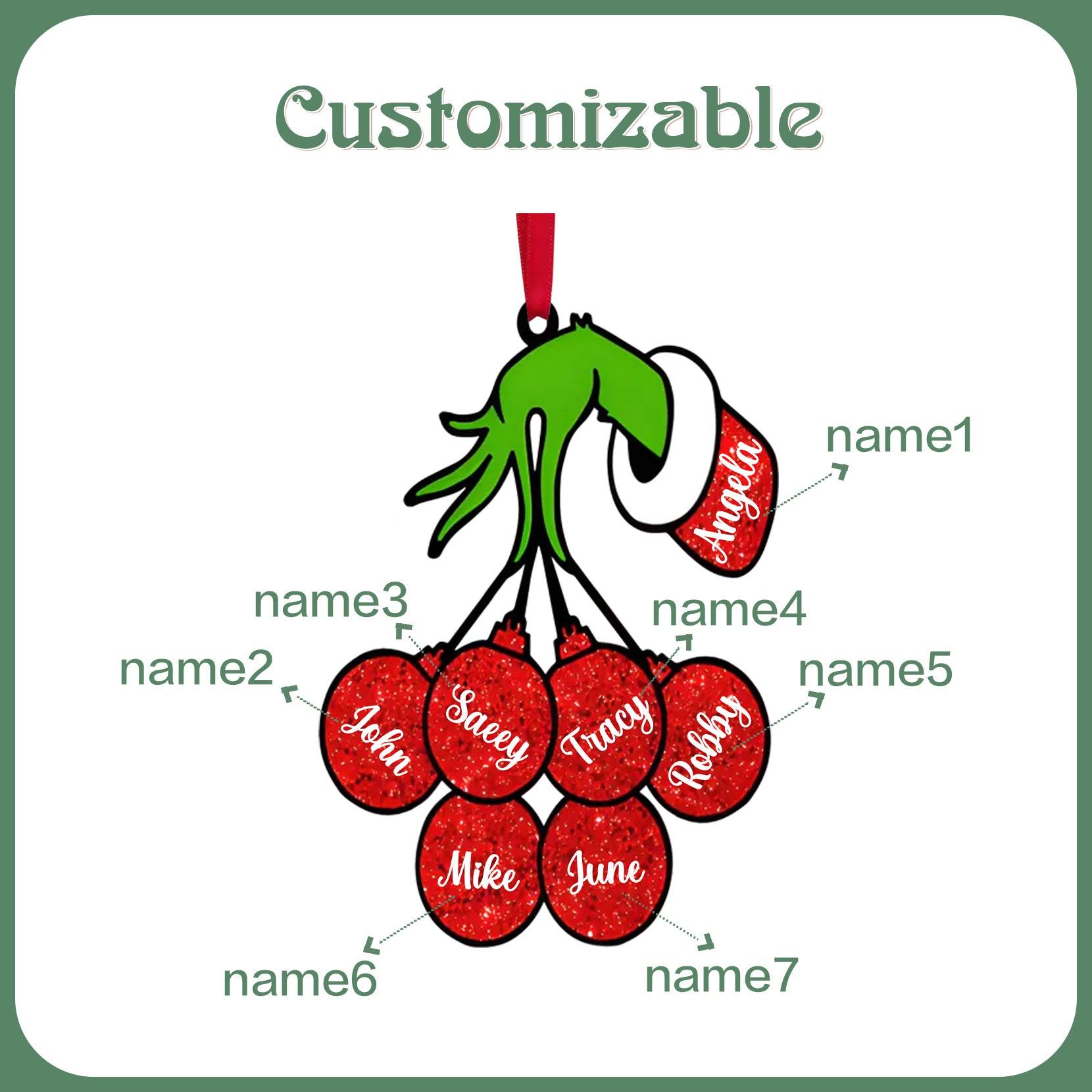 Personalised Christmas Name Ornament - handmade