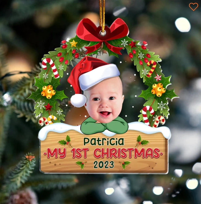 Personalised Christmas Photo Ornament - handmade