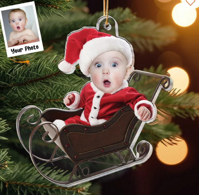 Personalised Christmas Photo Ornament - handmade