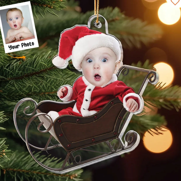 Personalised Christmas Photo Ornament - handmade