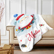 Personalised White Santa Claus Blanket - handmade