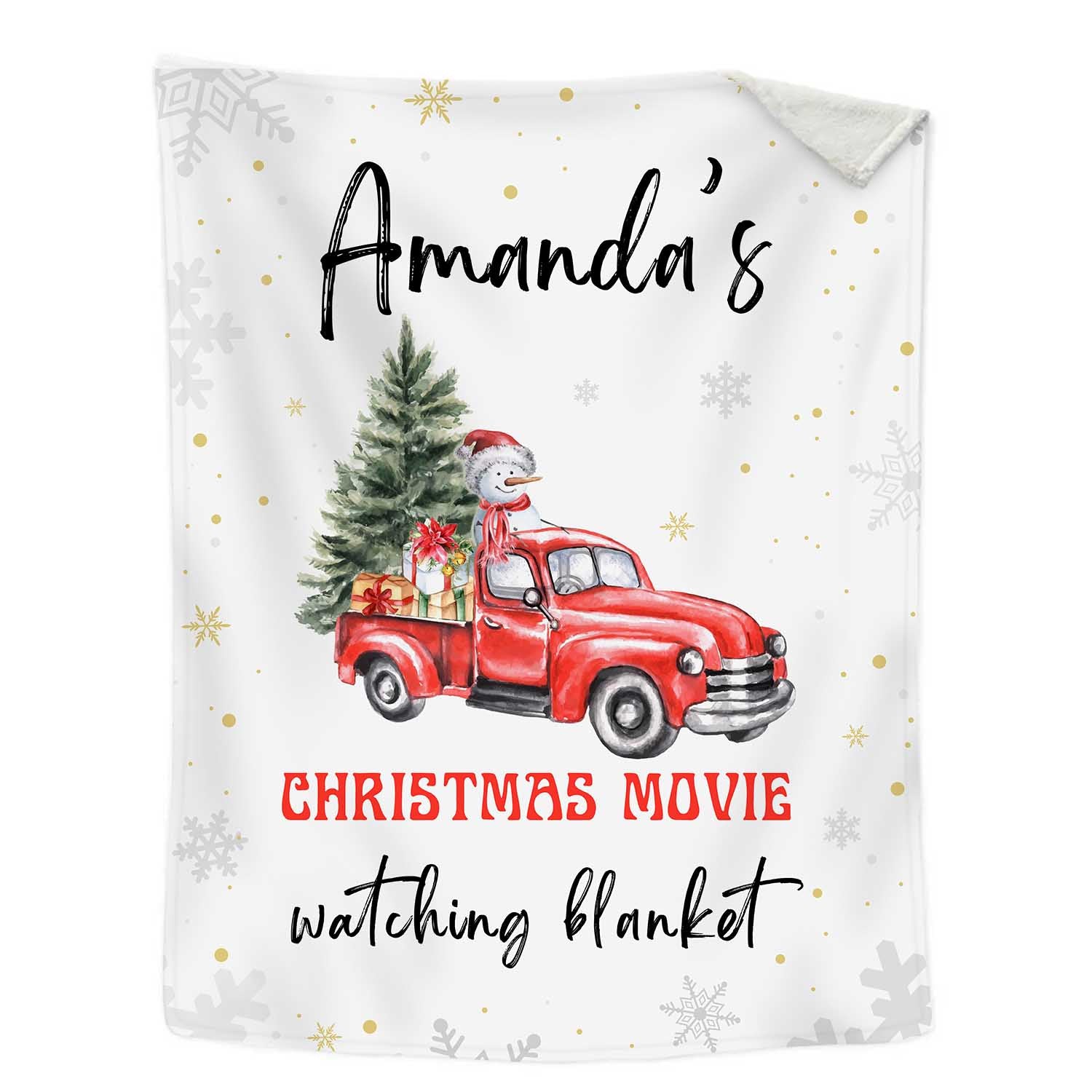 Personalised Christmas Car Snowman Blanket - handmade