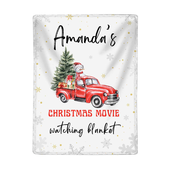 Personalised Christmas Car Snowman Blanket - handmade