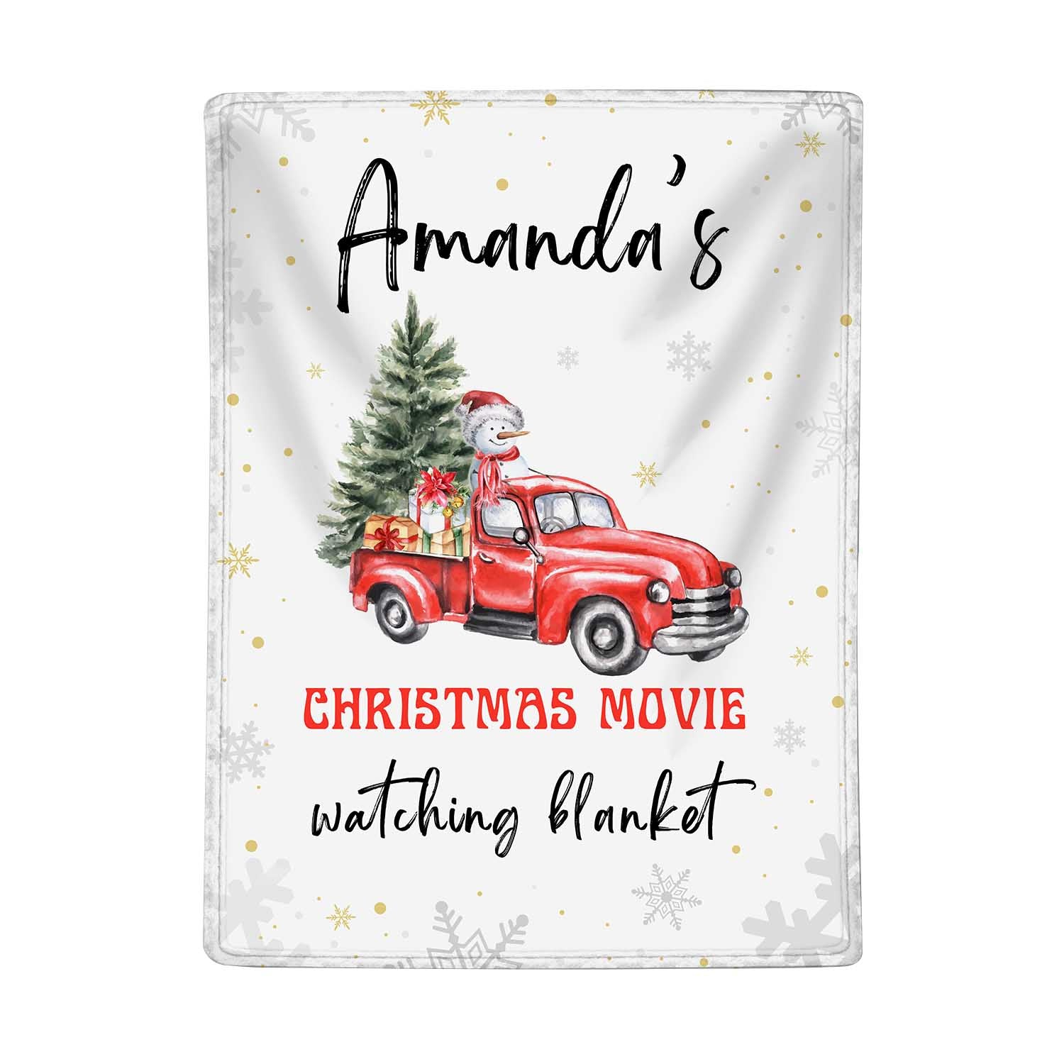 Personalised Christmas Car Snowman Blanket - handmade