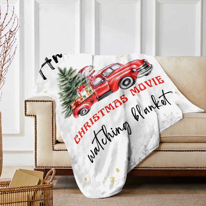 Personalised Christmas Car Snowman Blanket - handmade