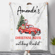 Personalised Christmas Car Snowman Blanket - handmade
