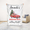 Personalised Christmas Car Snowman Blanket - handmade