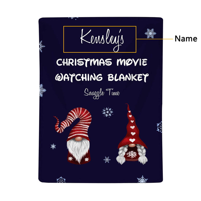Personalised Dark Blue Christmas Blanket - handmade