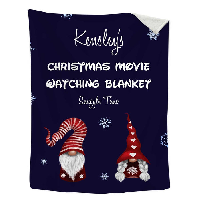 Personalised Dark Blue Christmas Blanket - handmade