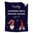 Personalised Dark Blue Christmas Blanket - handmade