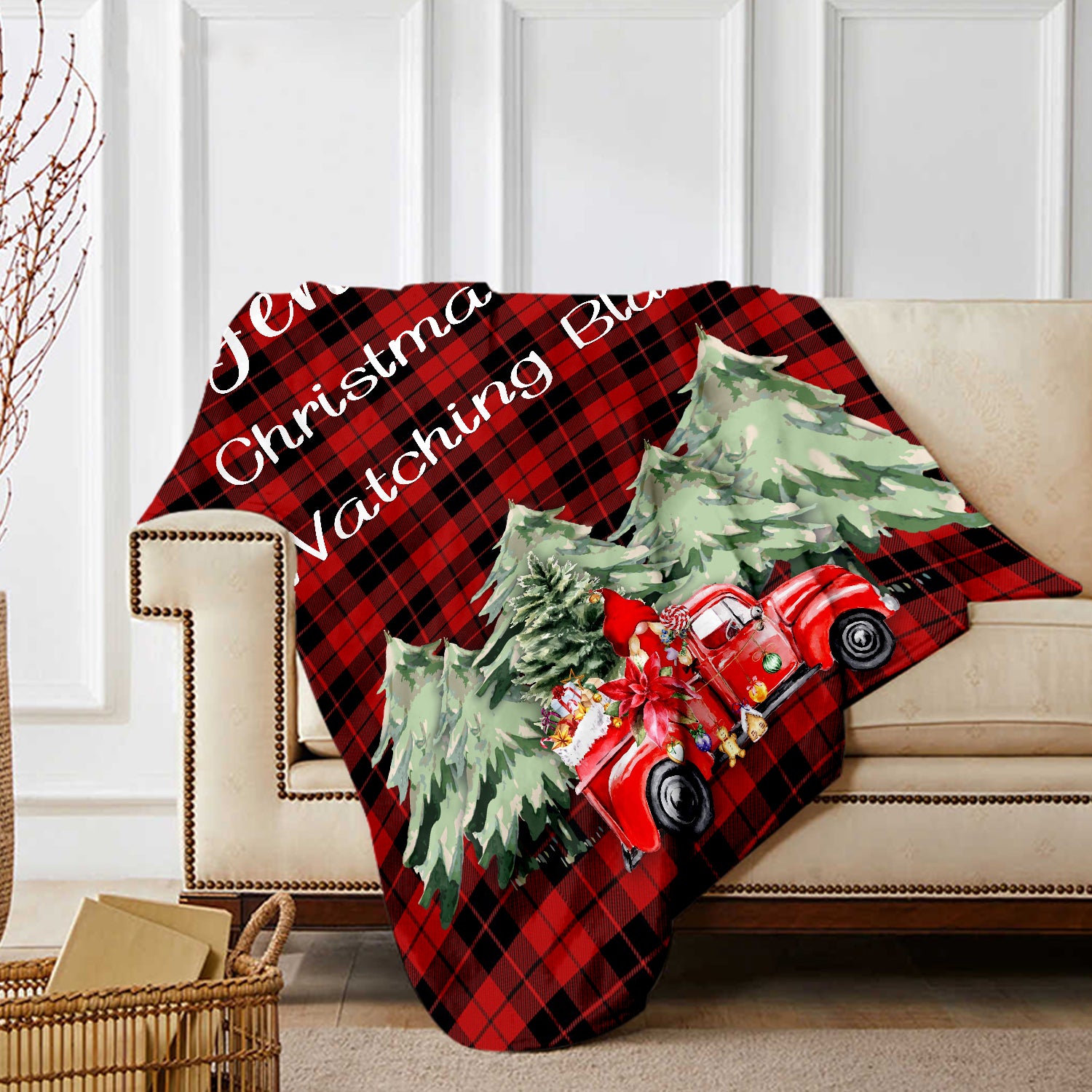 Personalised Christmas Car Blanket - handmade