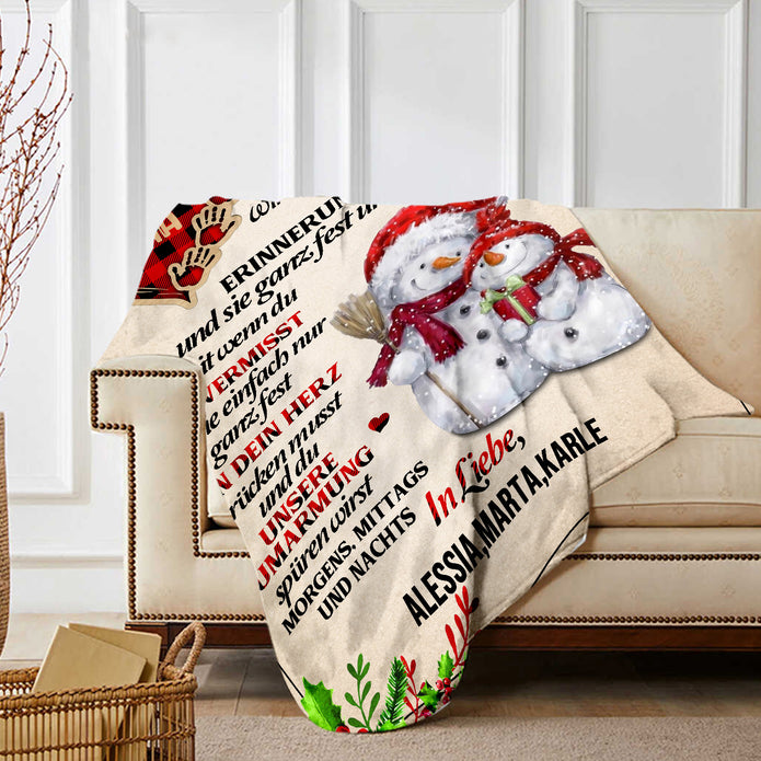 Christmas Snowman Pattern Blanket - handmade