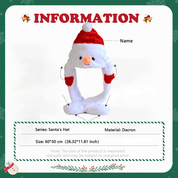 Personalised Santa & Snowman Hat - handmade