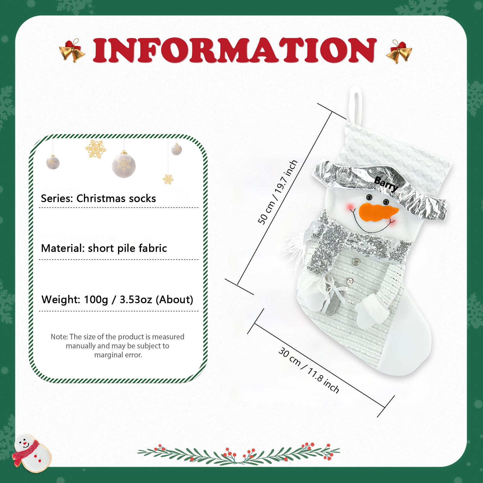 Personalised Christmas Stocking Sack - handmade