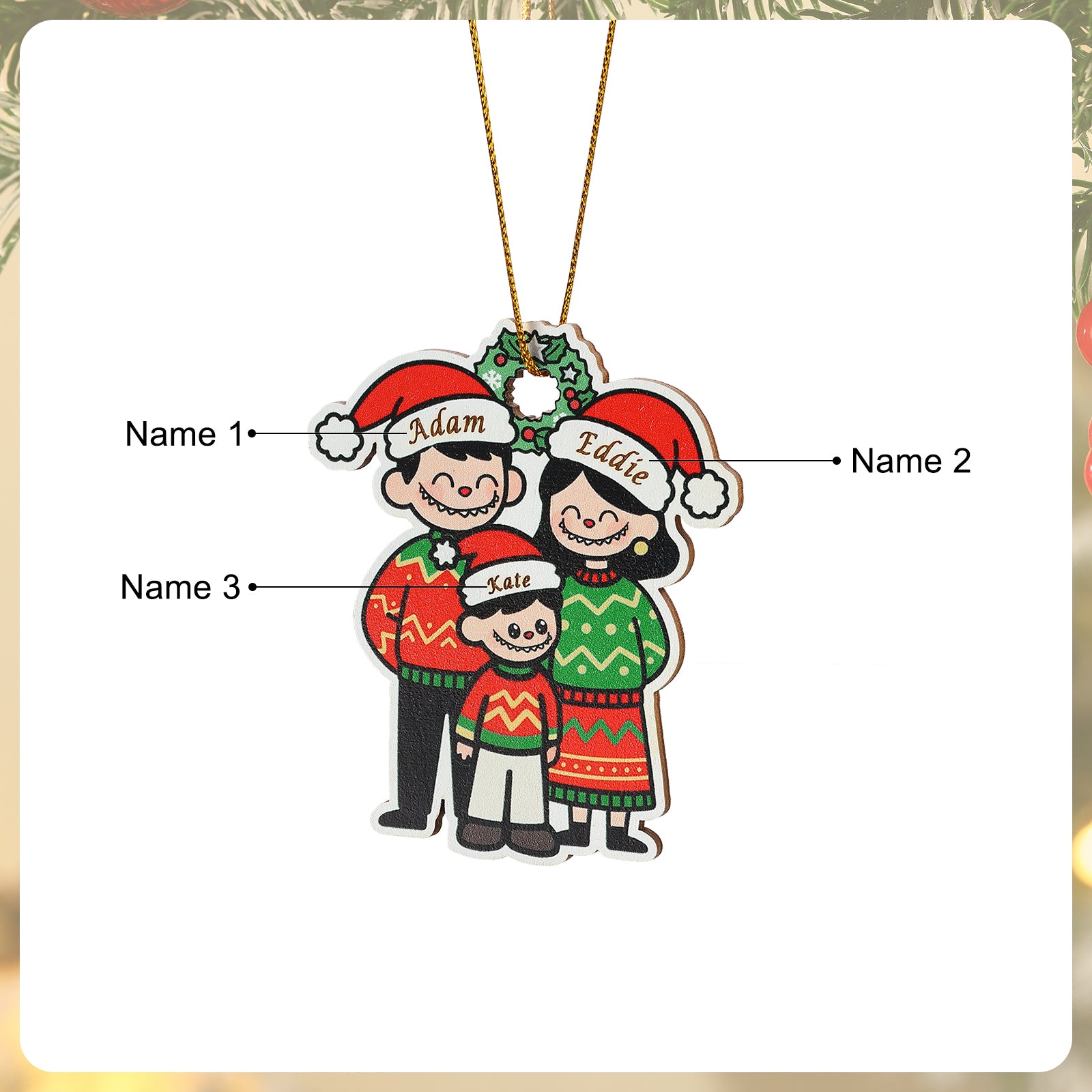 Personalised Christmas Name Ornament - handmade