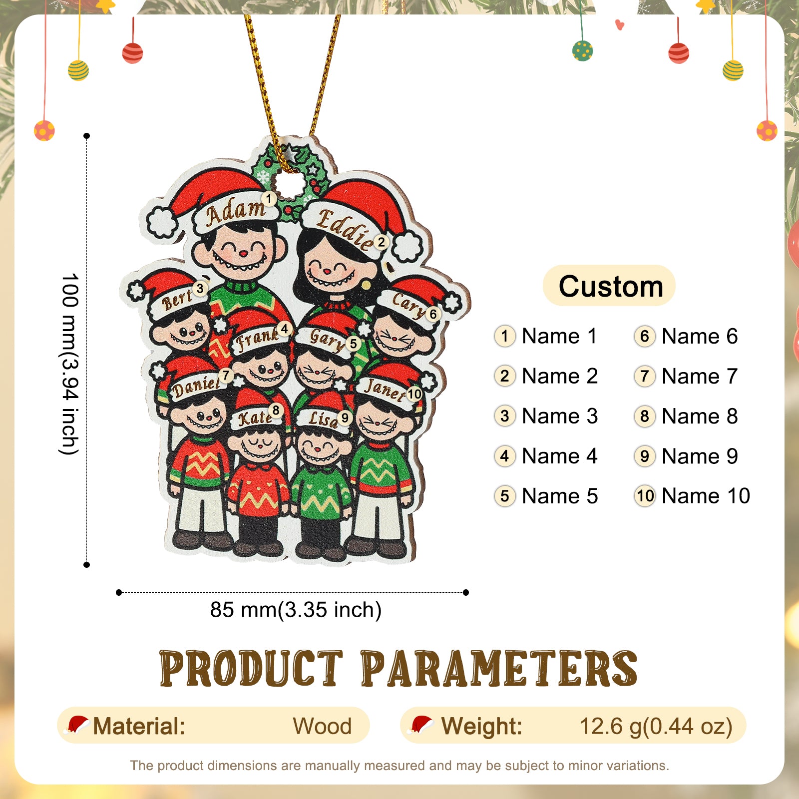 Personalised Christmas Name Ornament - handmade