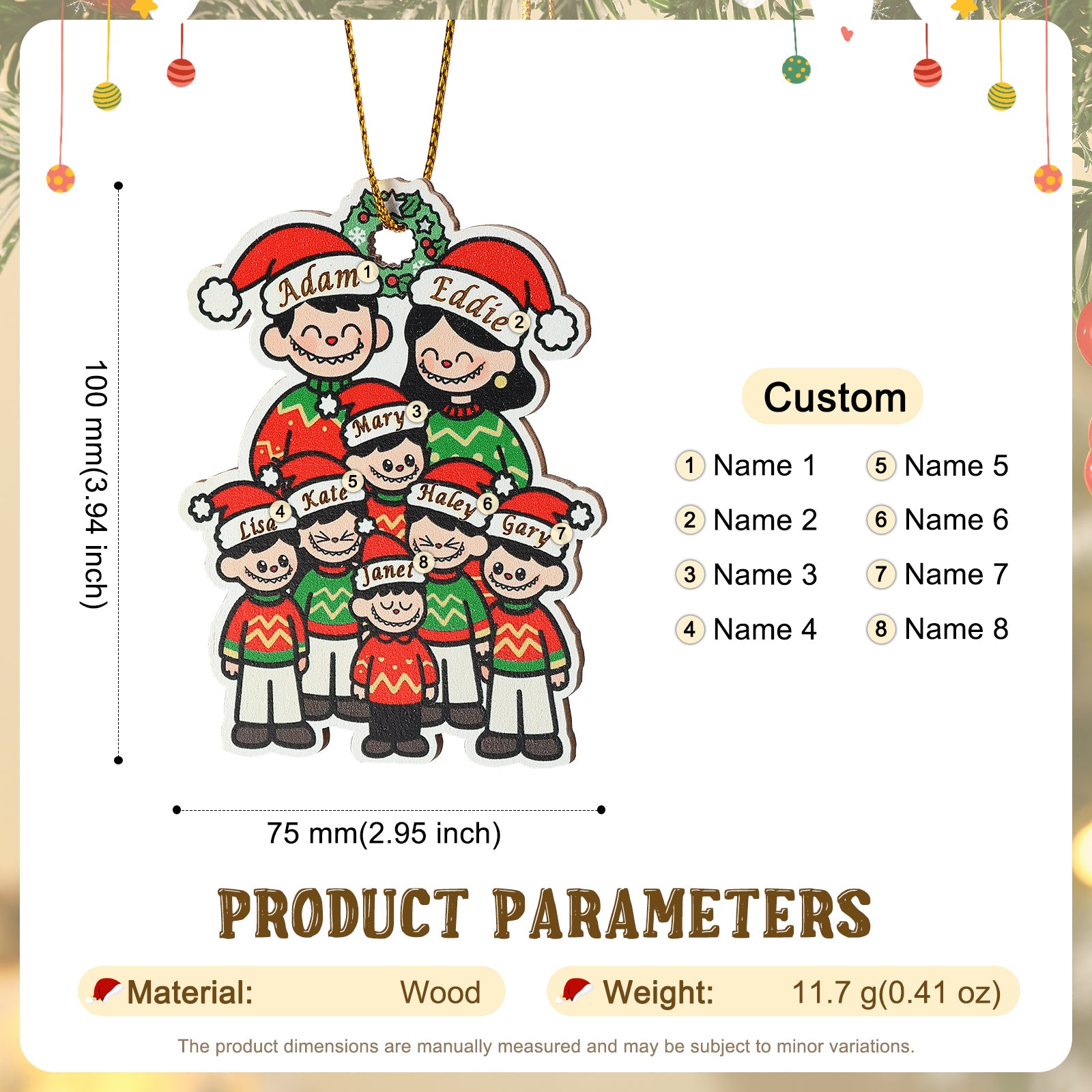 Personalised Christmas Name Ornament - handmade