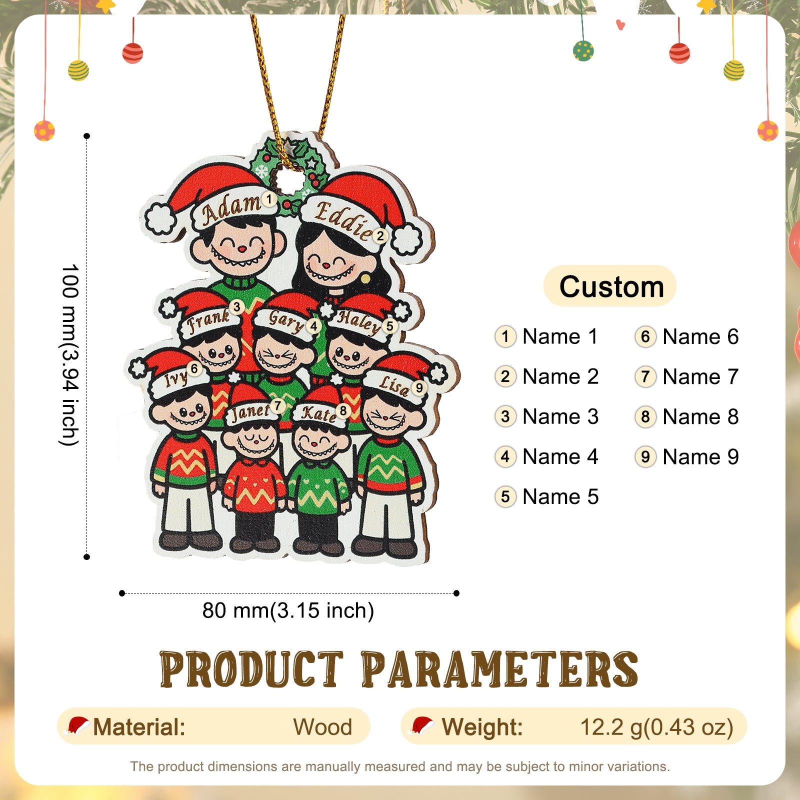 Personalised Christmas Name Ornament - handmade