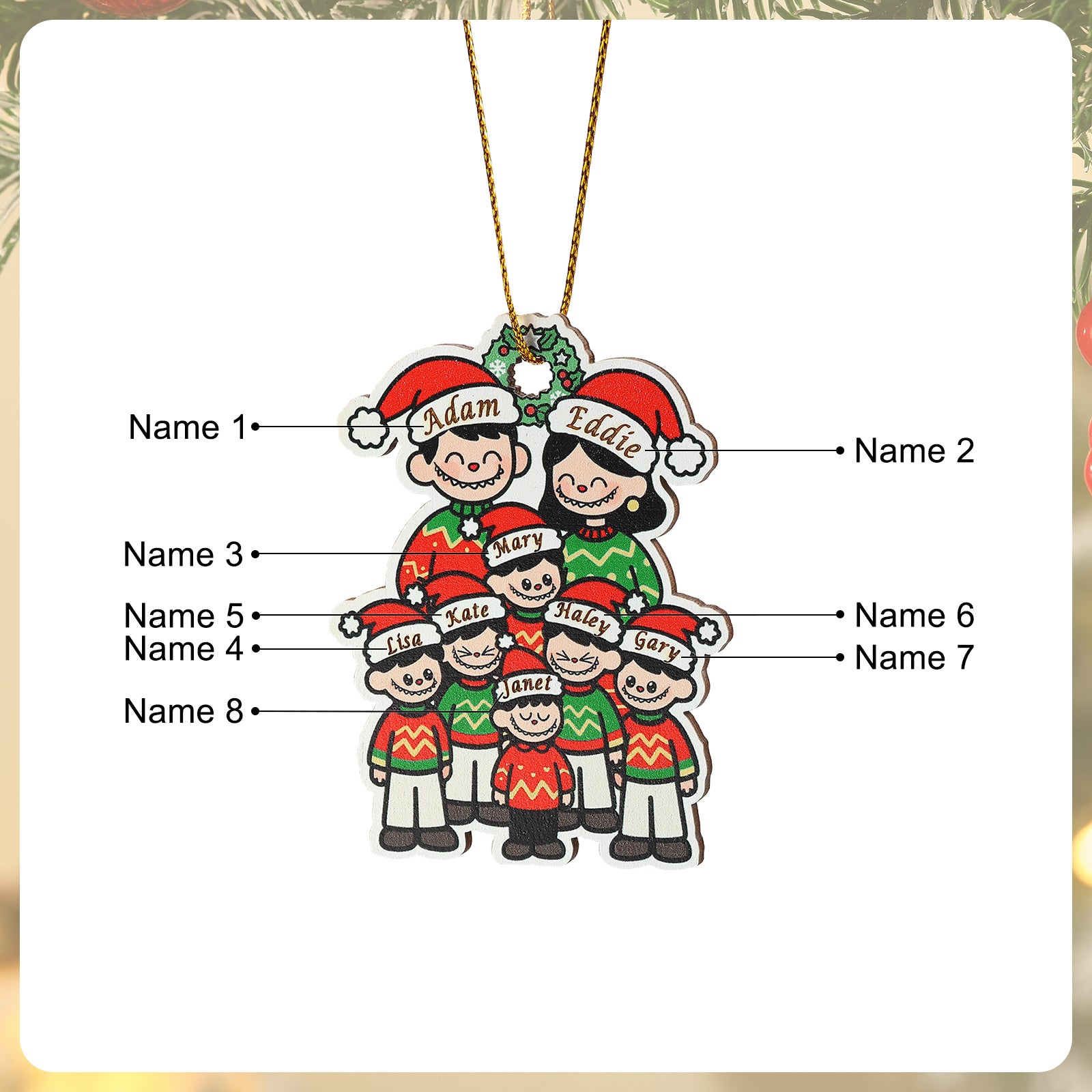 Personalised Christmas Name Ornament - handmade
