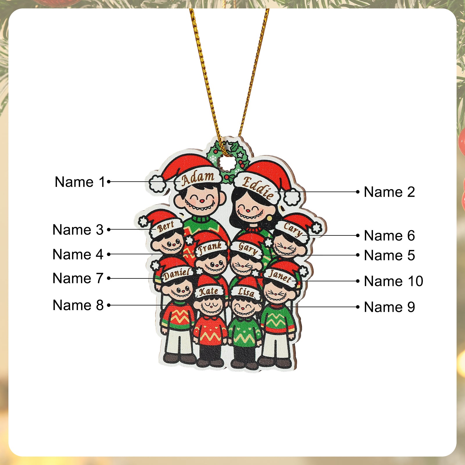 Personalised Christmas Name Ornament - handmade