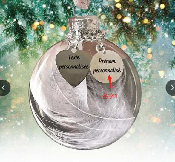 Personalised Memorial Feather Bauble Ornament - handmade Ornament