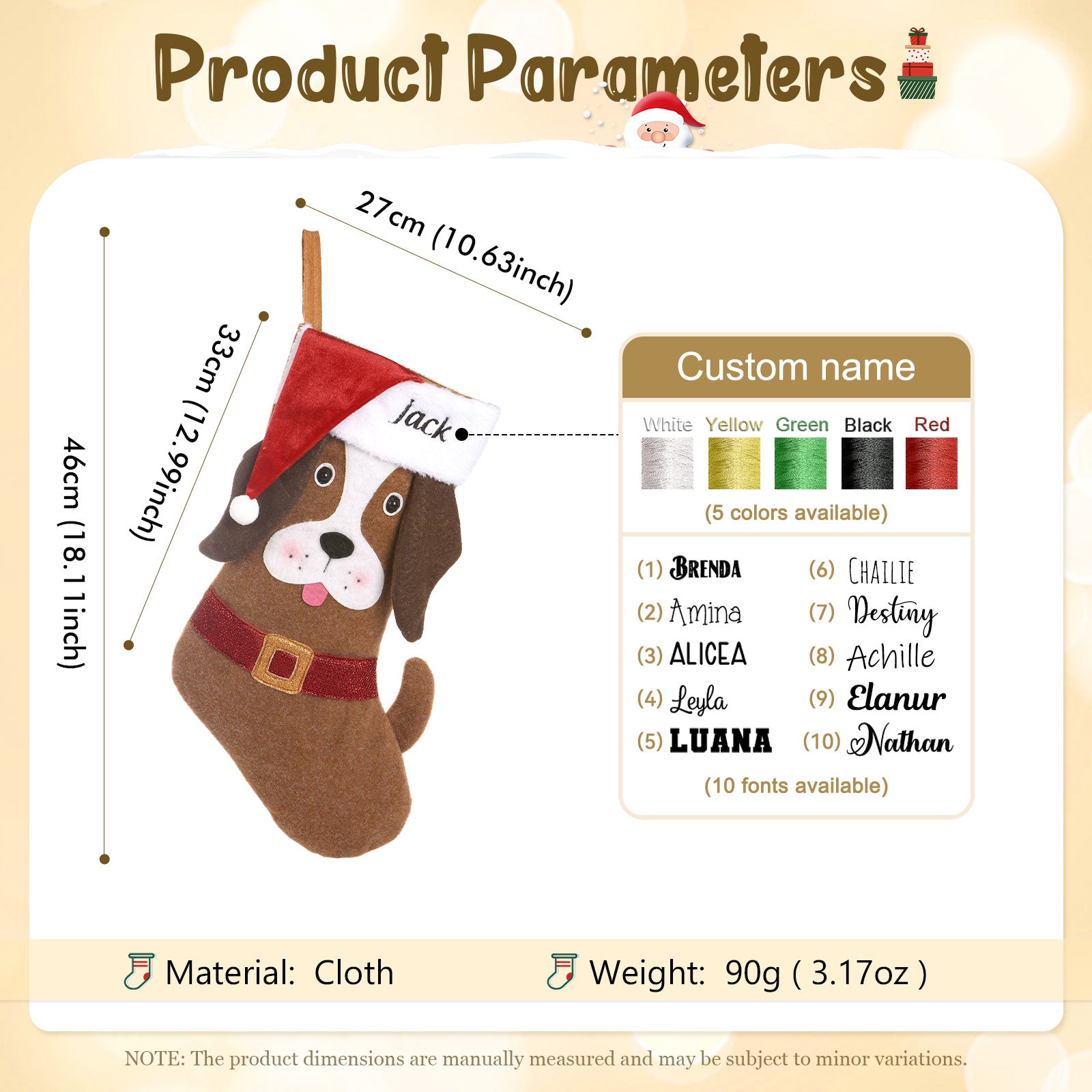 Personalised Christmas Stocking Ornament - handmade