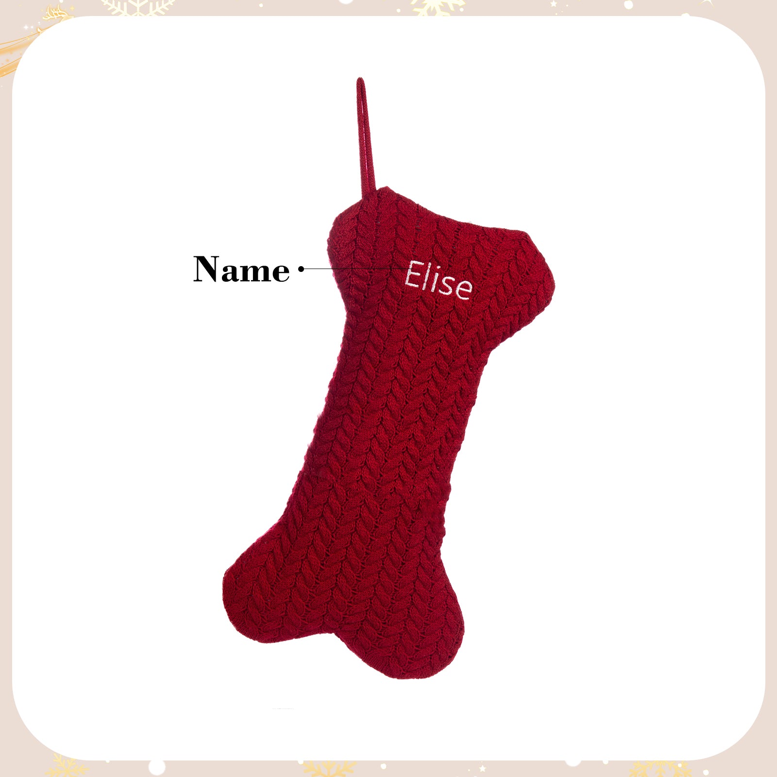 Personalised Christmas Stocking Ornament - handmade