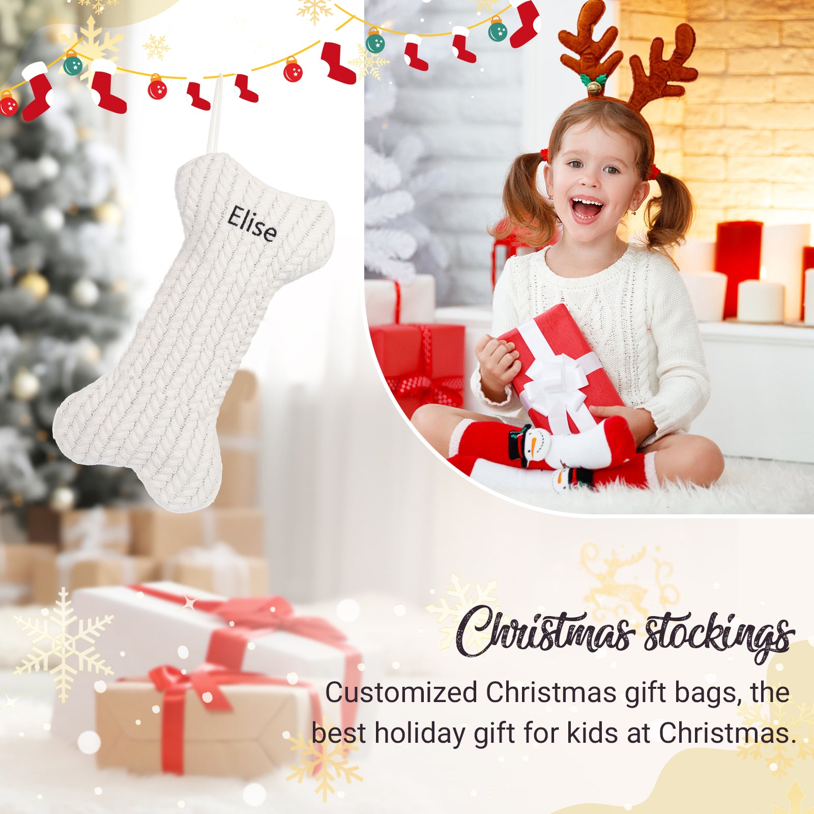 Personalised Christmas Stocking Ornament - handmade