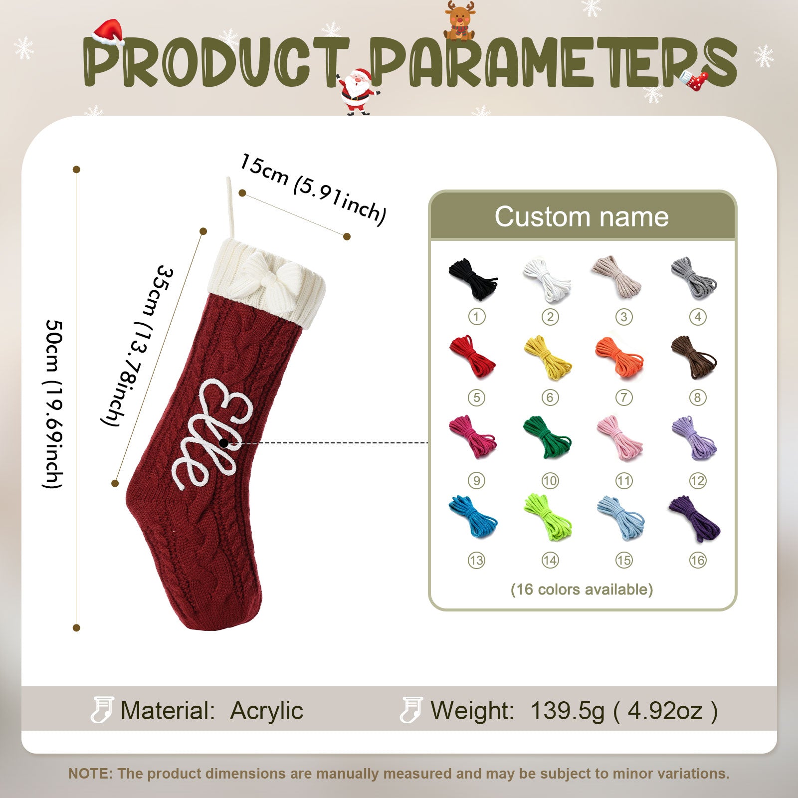 Personalised Christmas Stocking Ornament - handmade