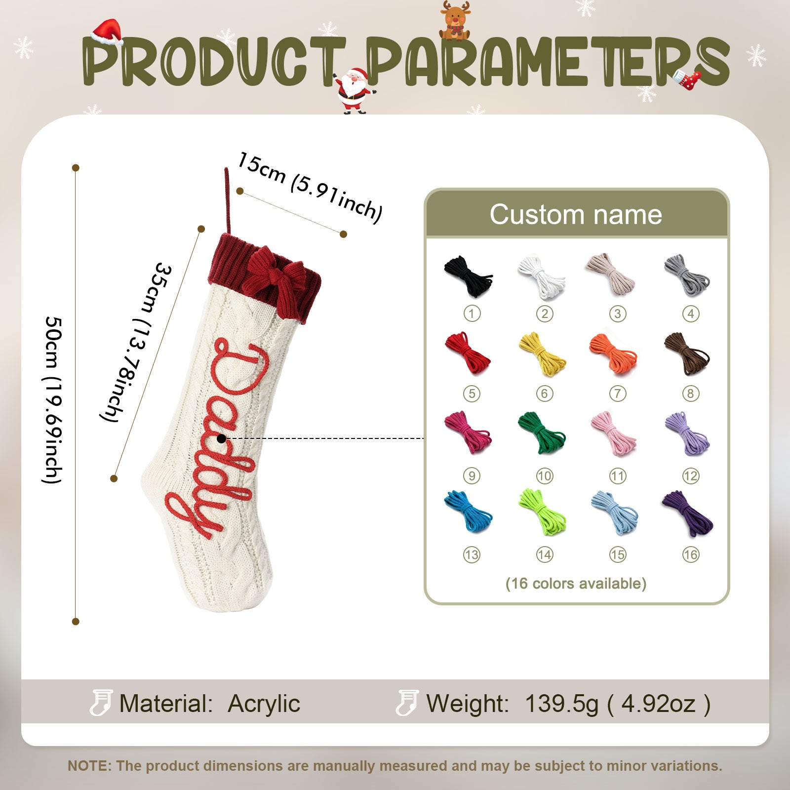 Personalised Christmas Stocking Ornament - handmade