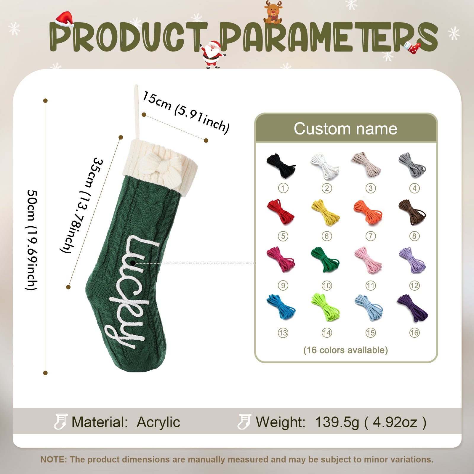 Personalised Christmas Stocking Ornament - handmade