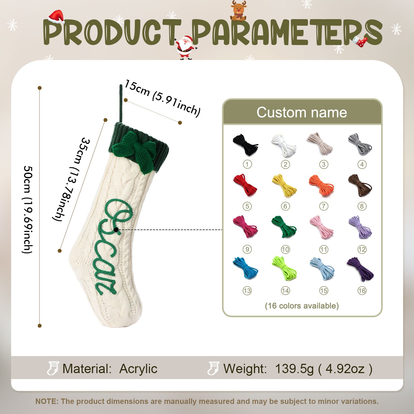 Personalised Christmas Stocking Ornament - handmade