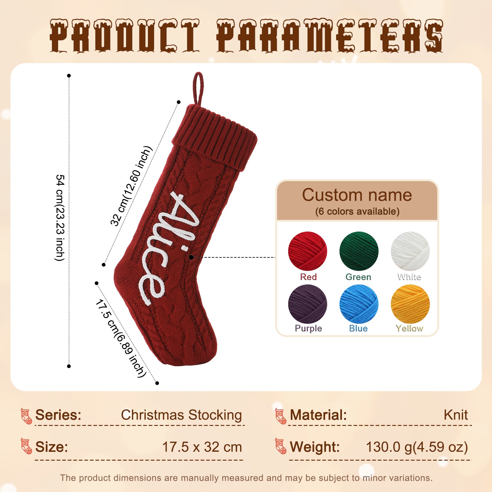 Personalised Christmas Stocking Ornament - handmade