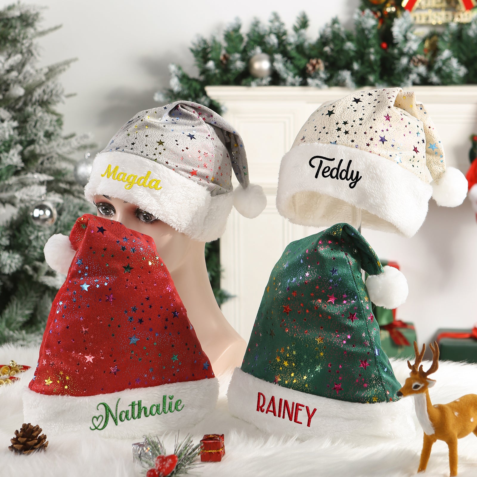 Personalised Santa Hat Ornament - handmade