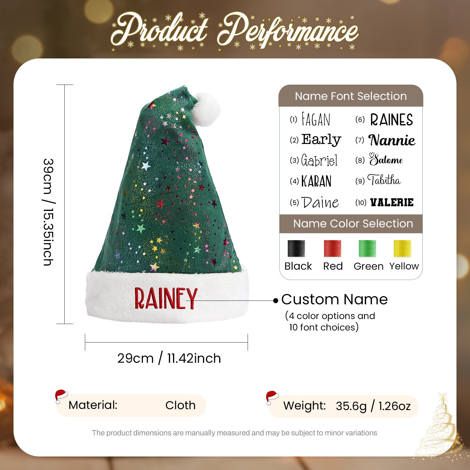 Personalised Santa Hat Ornament - handmade