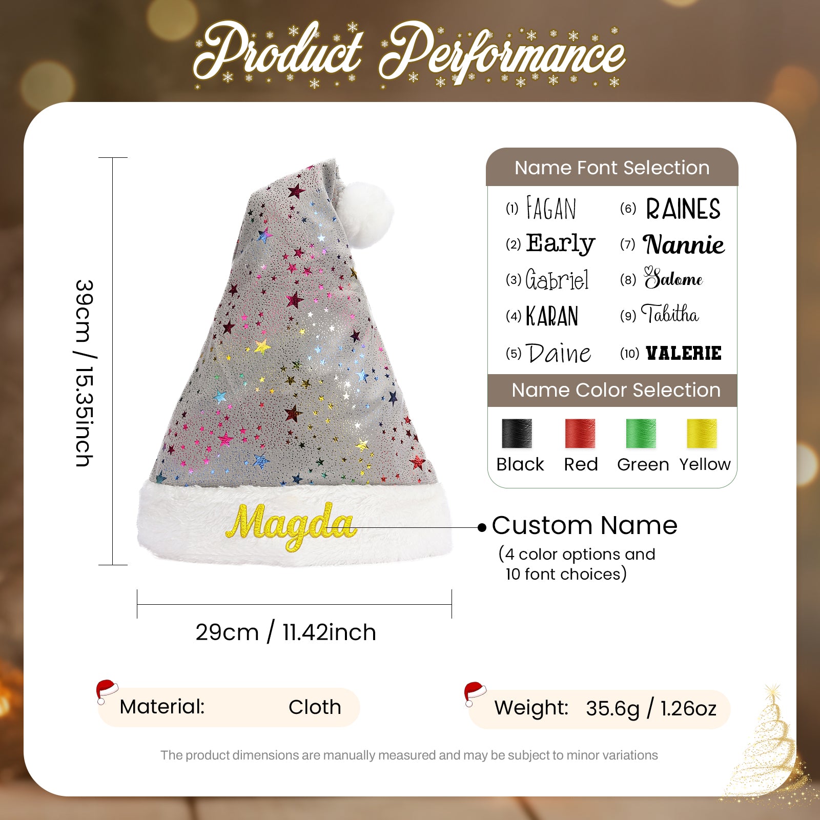 Personalised Santa Hat Ornament - handmade