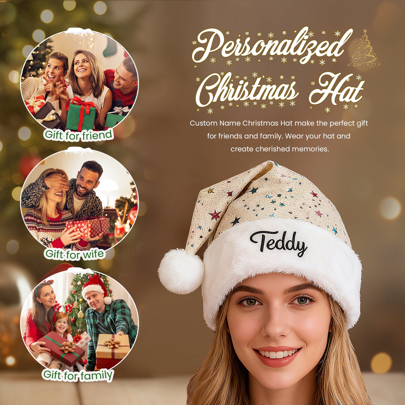 Personalised Santa Hat Ornament - handmade