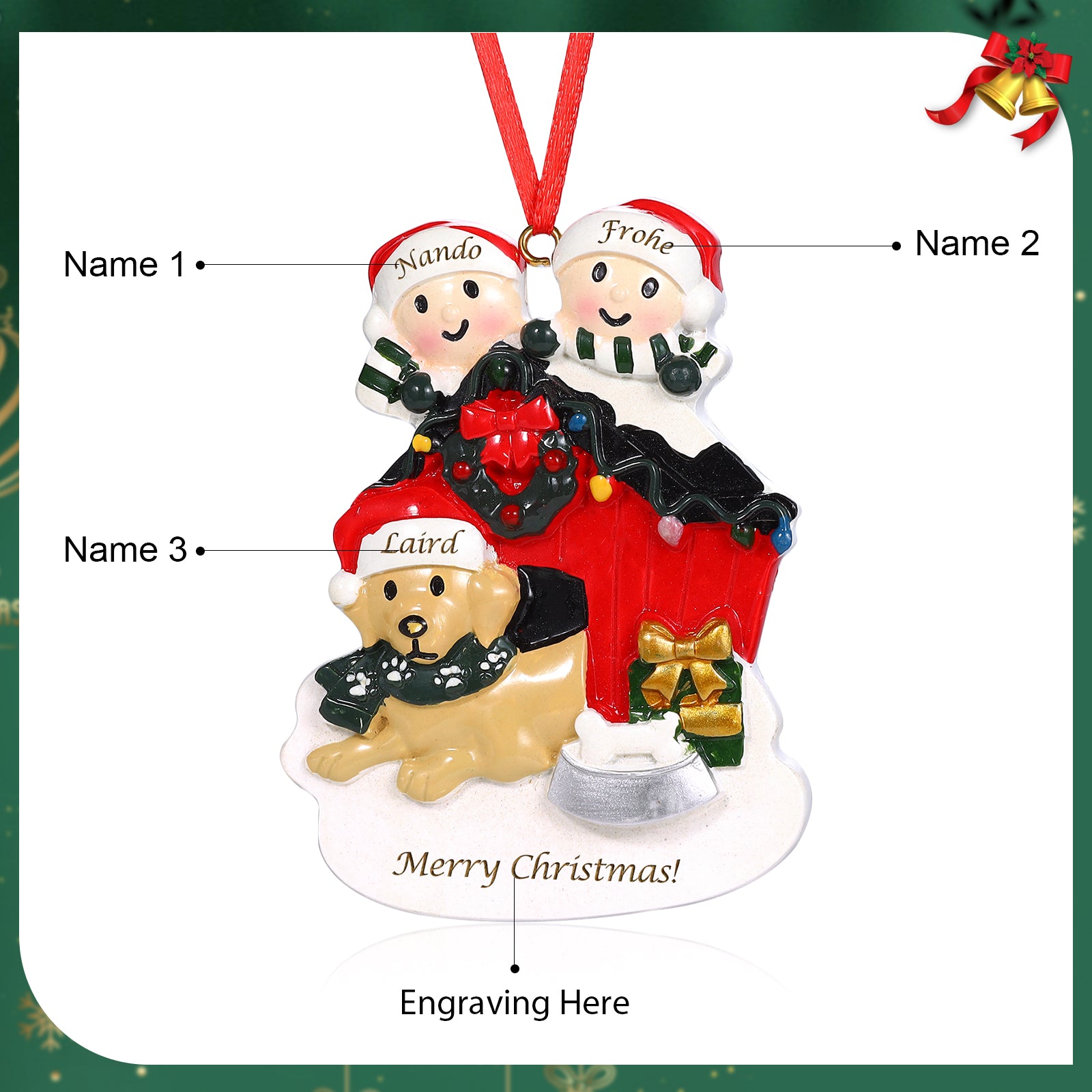 Personalised Christmas Decoration Ornament - handmade