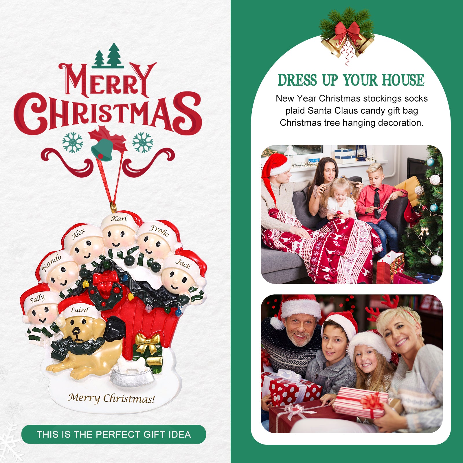 Personalised Christmas Decoration Ornament - handmade