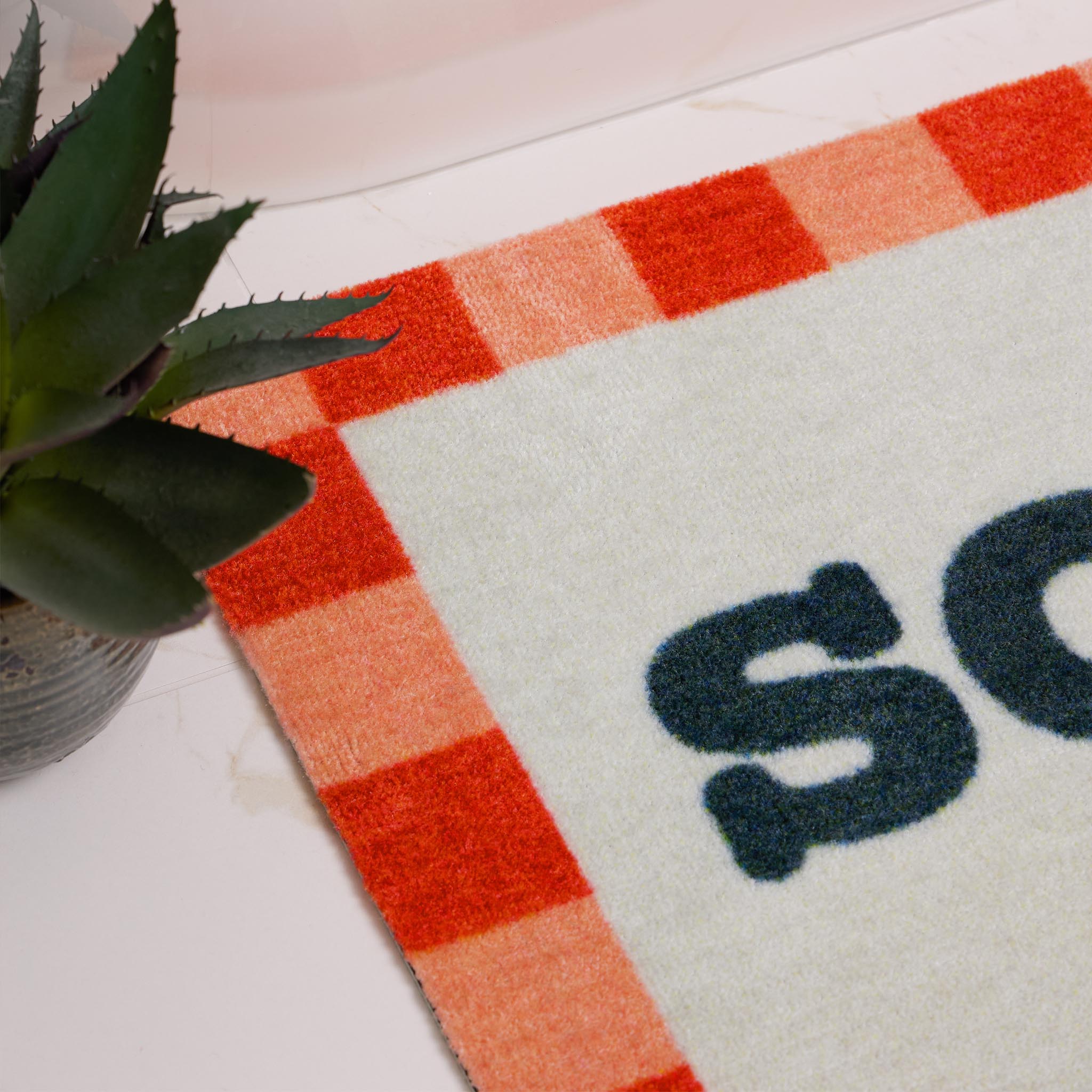 Dip & Drip Nylon Printed Bathroom Bright Soak Border - handmade